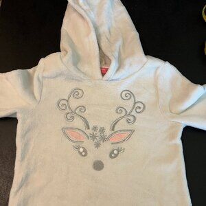 Isaac Mizrahi, kids white fleece sweatshirt with a deer, size s 7/8